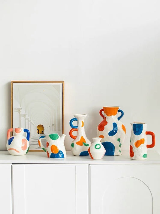 Handpainted Abstract Ceramic Vase