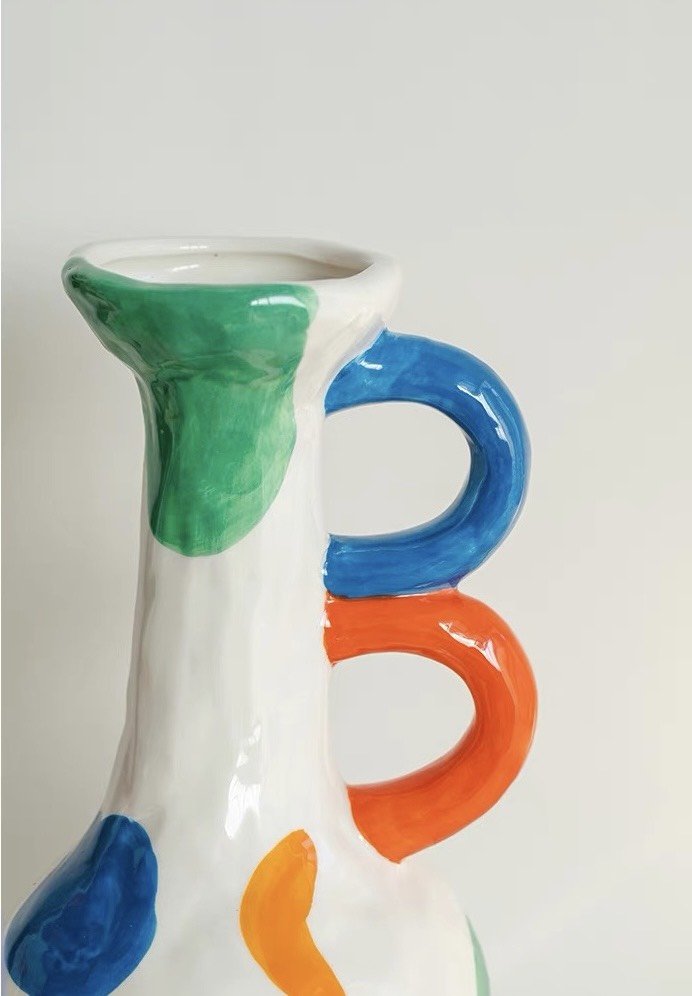 Handpainted Abstract Ceramic Vase