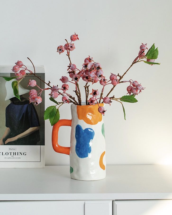 Handpainted Abstract Ceramic Vase