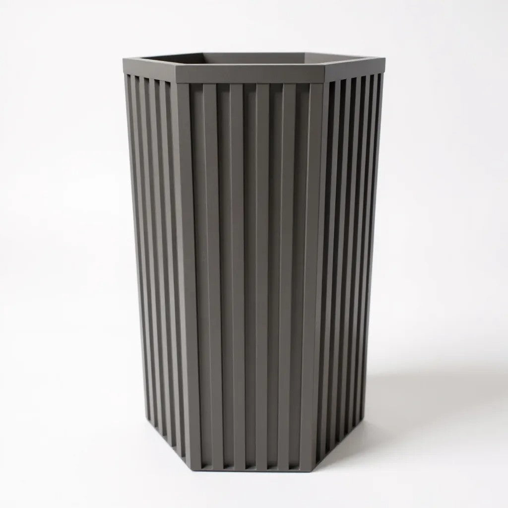 Sleek Aluminum Hexagon Column Grove Planters (3 Height Options) - Large