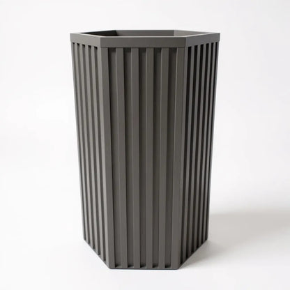 Sleek Aluminum Hexagon Column Grove Planters (3 Height Options) - Large