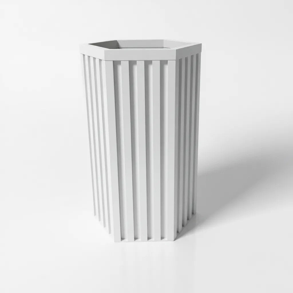 Sleek Aluminum Hexagon Grove Column Planters (3 Height Options) - Medium