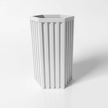 Sleek Aluminum Hexagon Grove Column Planters (3 Height Options) - Medium