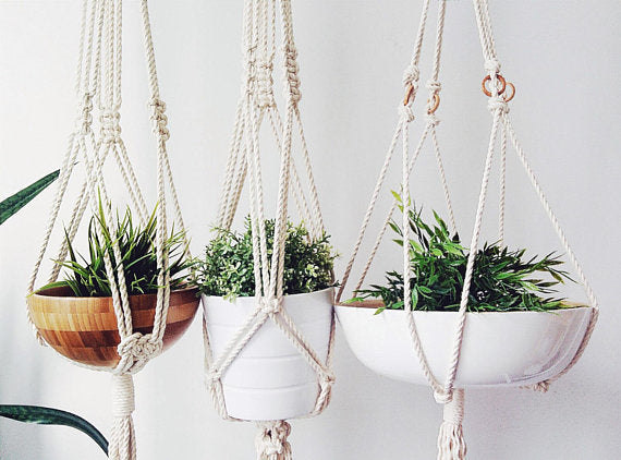 macrame rectangle plant hanger Handmade Macramé Plant Hanger – Decor Moxie