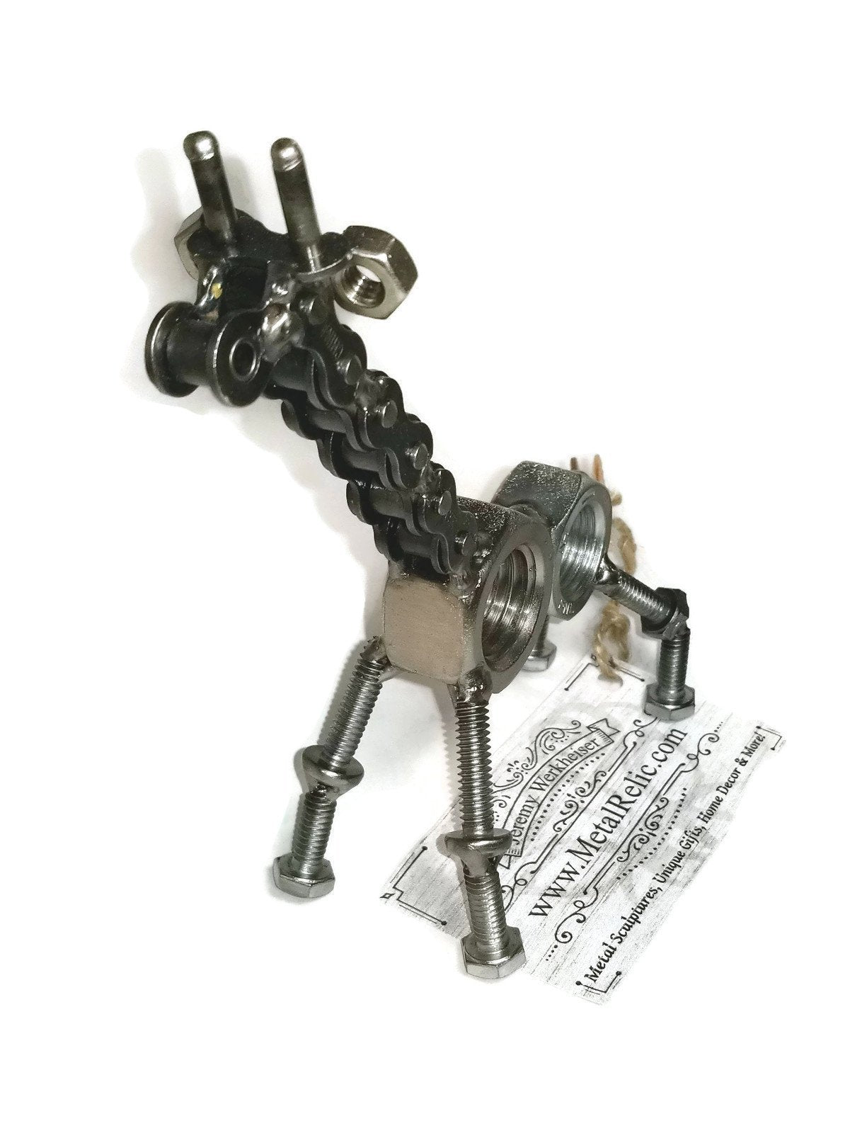 Welded Steel Giraffe Figurine