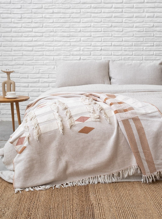 100% Cotton Throw for Sofa, Bed & Beach | Oeko-Tex Certified