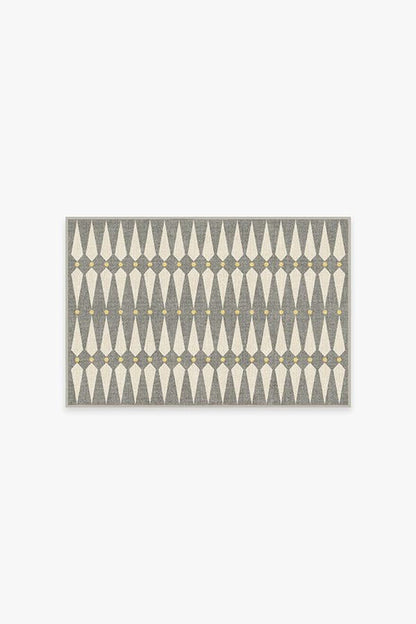 Designer Grey and Cream Geometric Rug with Yellow Accents – Jonathan Adler