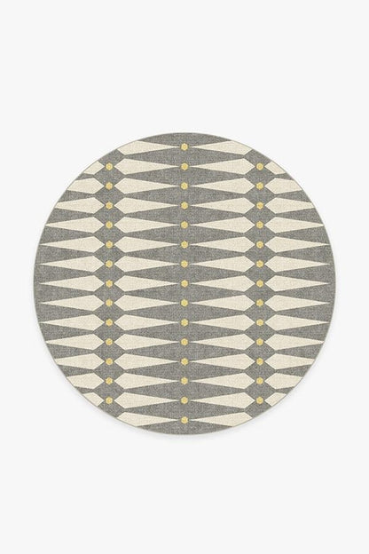 Designer Grey and Cream Geometric Rug with Yellow Accents – Jonathan Adler