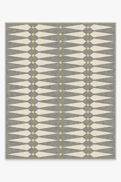 Designer Grey and Cream Geometric Rug with Yellow Accents – Jonathan Adler