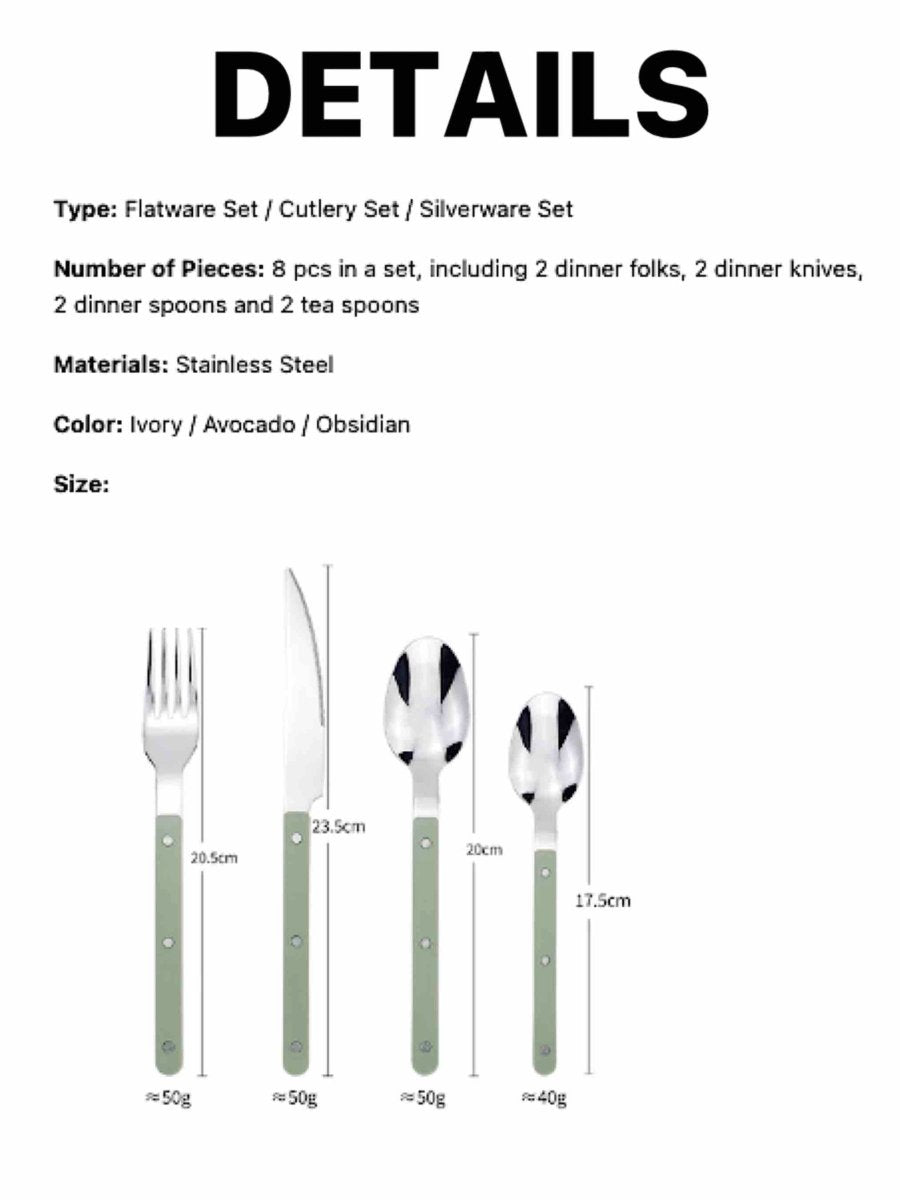 8-Piece Cutlery Set for Two | Modern Minimalist Flatware