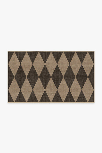 Stylish Printed Chenille Black Re-Jute Rug