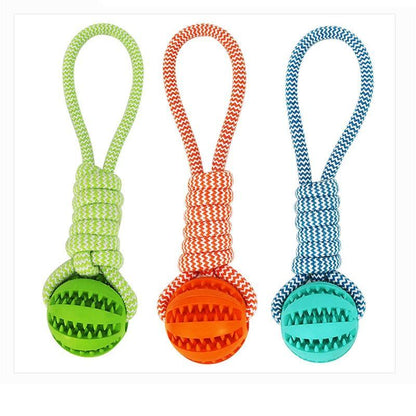 Dog Rope Chew Toy with Treat Ball – Tough, Dental-Friendly & Interactive