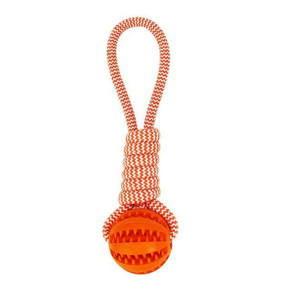 Dog Rope Chew Toy with Treat Ball – Tough, Dental-Friendly & Interactive