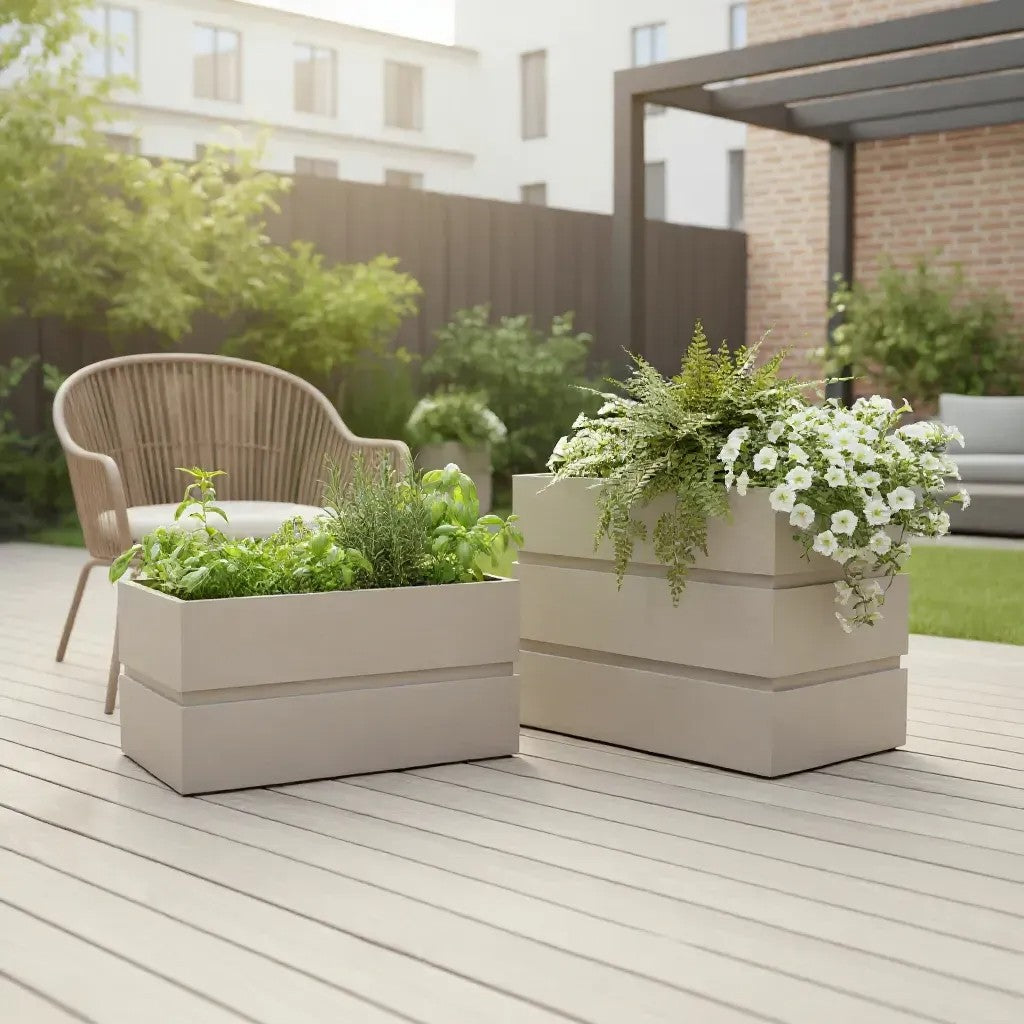 Rectangular Planter with Dual Height Options (Sleek & Modern Design)