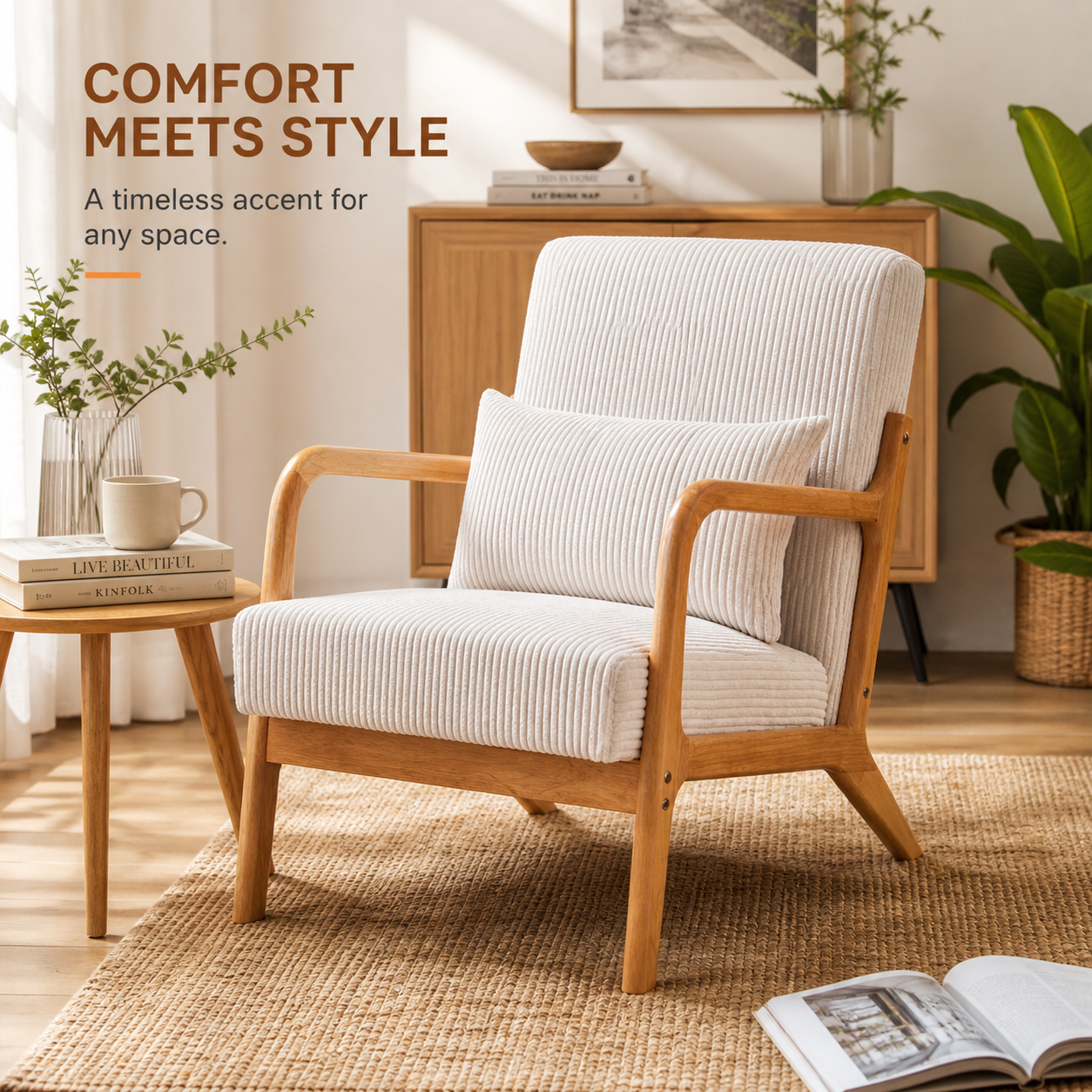 Ergonomic Rubberwood Dining Chair – Modern & Sustainable Design