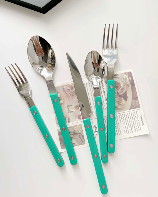 10 Pcs Modern French Rivet Cutlery Set - Bistrot Style Flatware