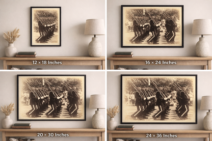 Honor Guard Procession – Sepia Military Ceremony Fine Art Print