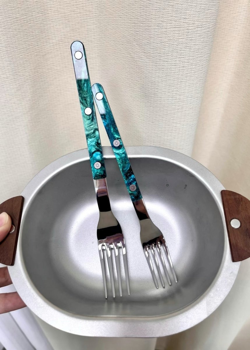 10 Pcs Nordic & Reef-Inspired Bistrot Style Modern Flatware