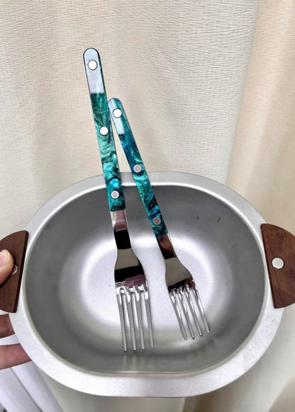 10 Pcs Nordic & Reef-Inspired Bistrot Style Modern Flatware