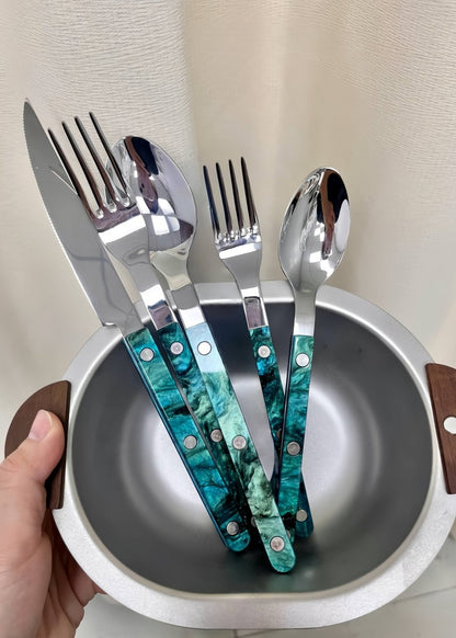 10 Pcs Nordic & Reef-Inspired Bistrot Style Modern Flatware