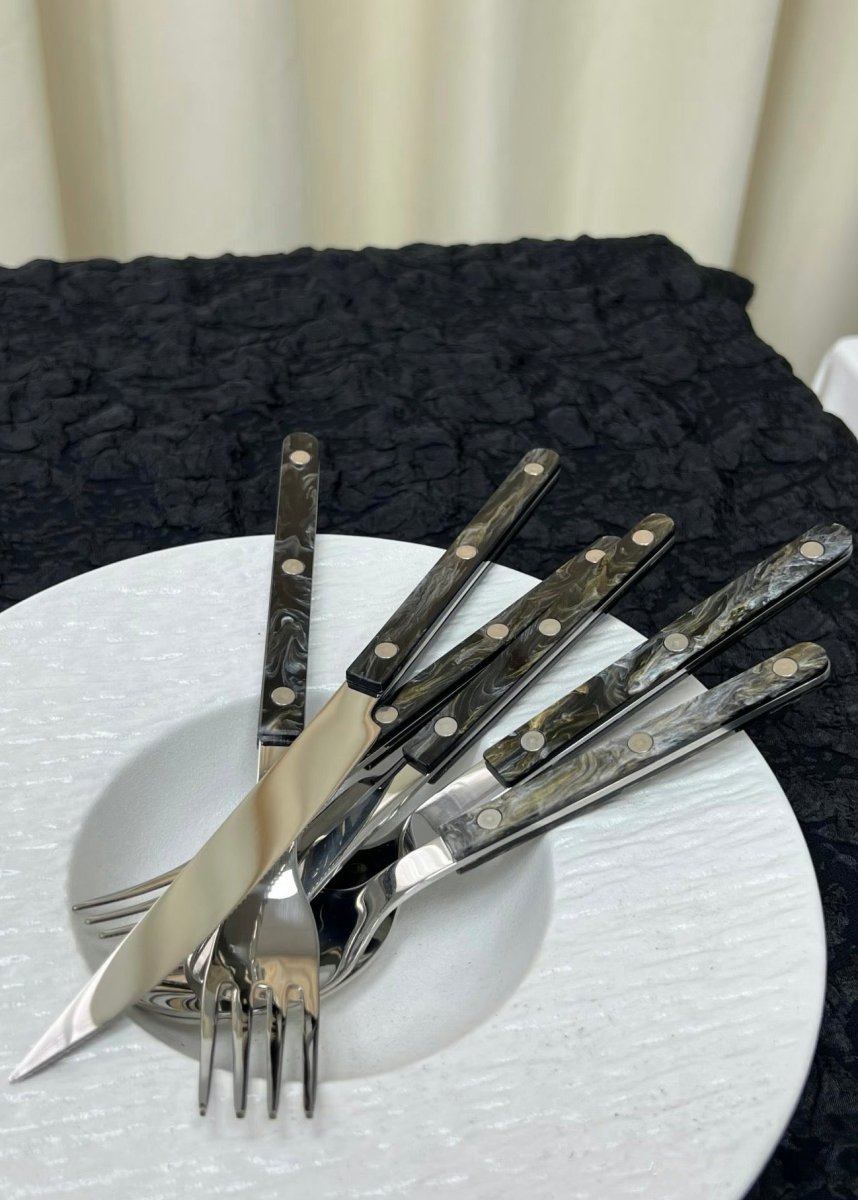 10 Pcs Nordic & Reef-Inspired Bistrot Style Modern Flatware