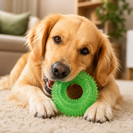 Bristle Ring Dog Toy for Interactive Play