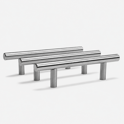 Brushed Stainless Steel T-Bar Cabinet Pulls – 2" to 24"