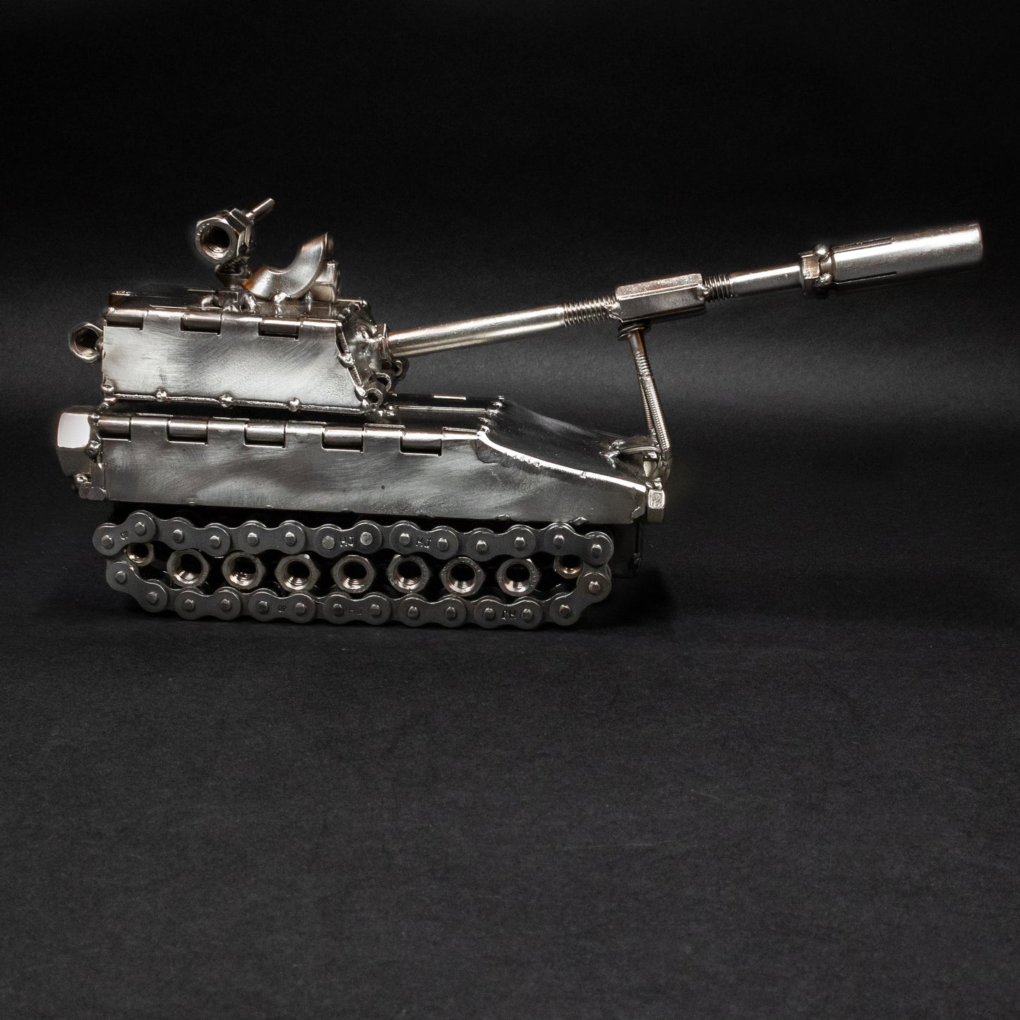 Welded Steel Military Tank Figurine