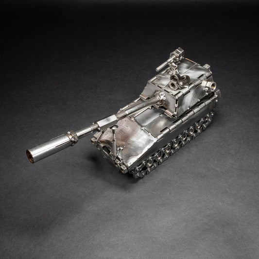 Welded Steel Military Tank Figurine
