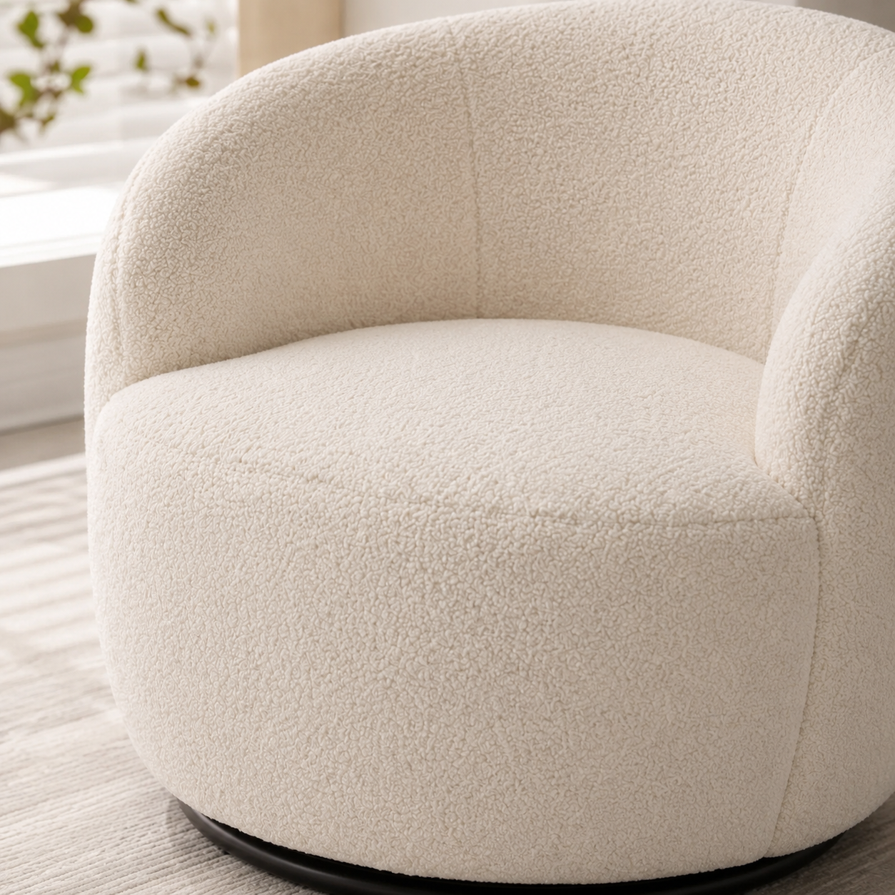 Cozy Teddy Fleece 360° Swivel Lounge Chair