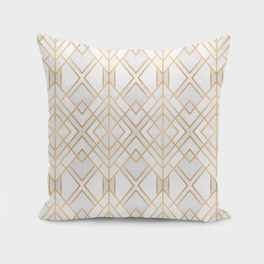 "Golden Geo" Geometric Print Cushion Cover