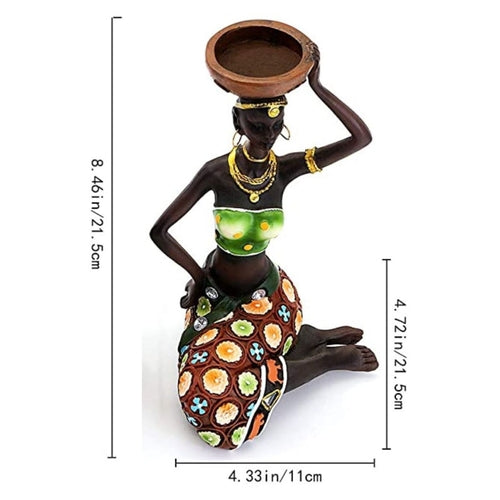 Handmade Iron Tribal Lady Candle Holder